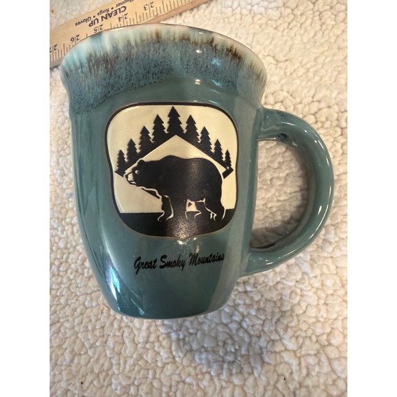 Hand Crafted Other - Great Smoky Mountains Black Bear Coffee Mug Hand Crafted Reactive Drip Glaze